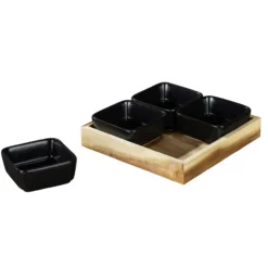 Wenko outdoor elo 4 stk. dip-skål m/ bakke sort